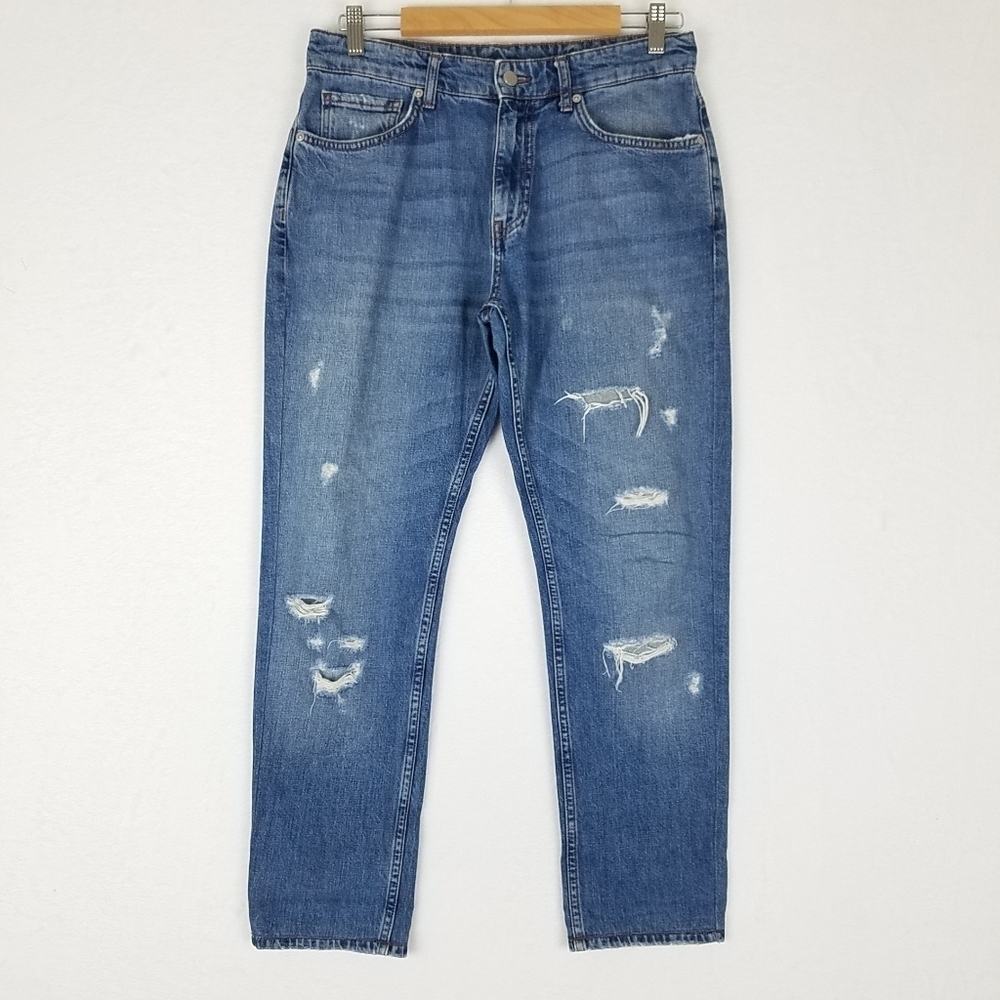 Beymen Club Blue Distressed Tapered Leg Jeans Size 32